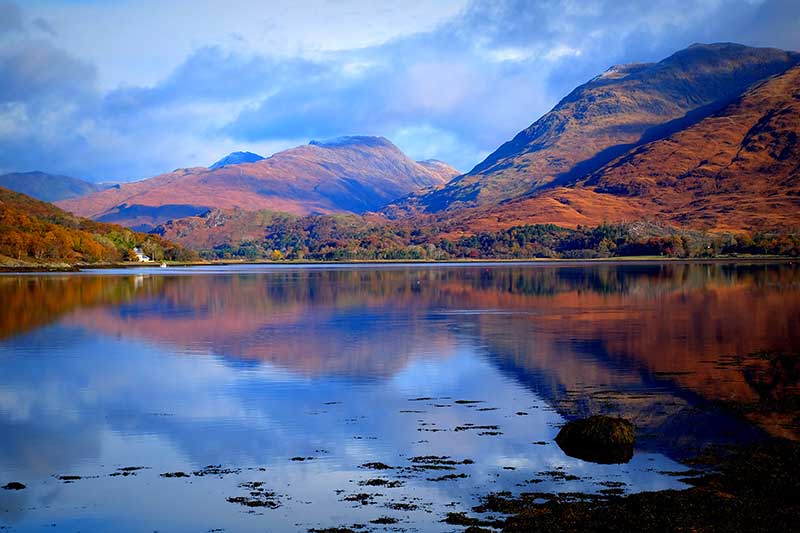 Port Appin things to do - Glen Creran towering over Loch Creran on a picture perfect day