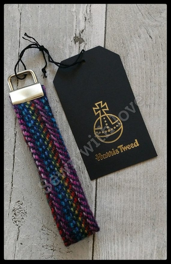 Scottish gifts for him - Harris Tweed key fob