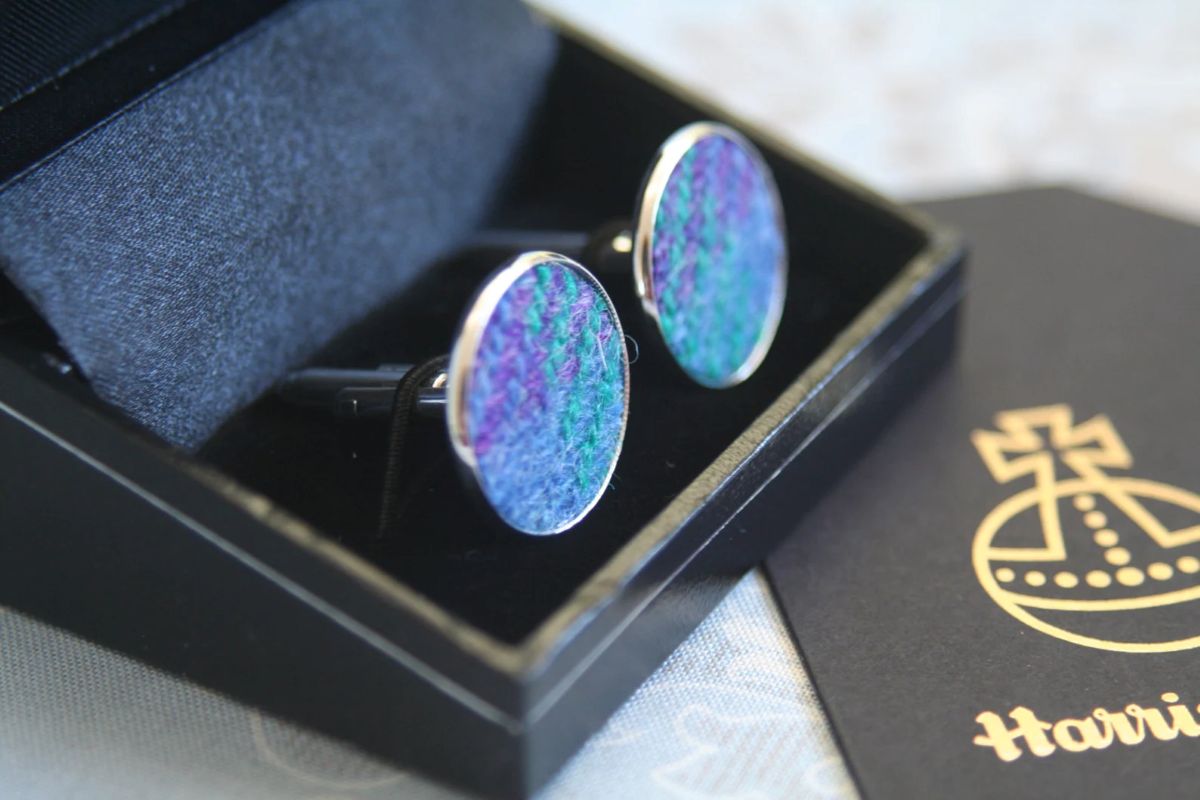 Harris tweed cuff links