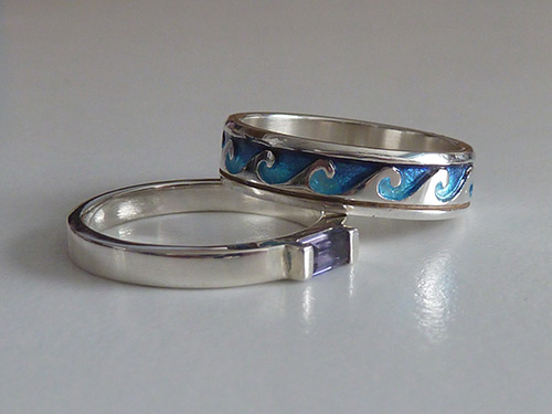 Hebridean Jewellery Iolite Silver Ring & Sheila Fleet Breckon Ring