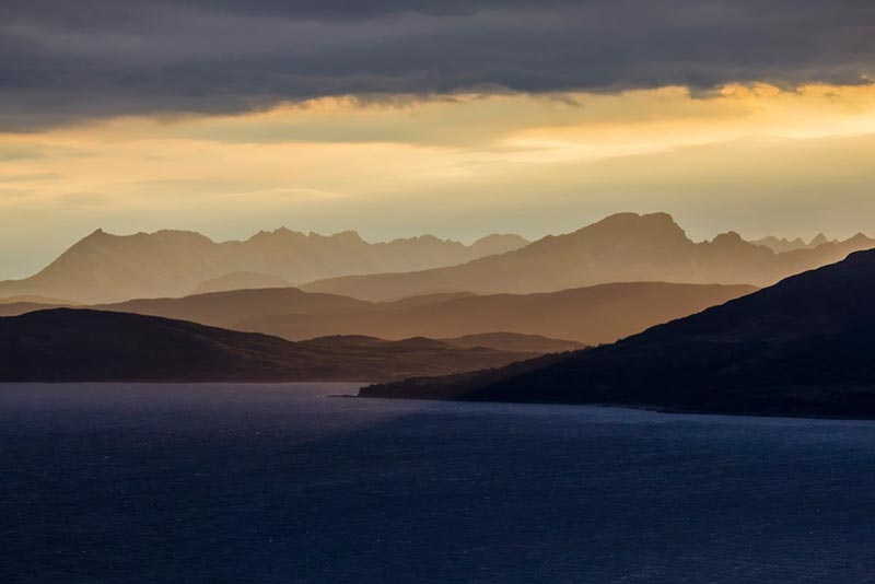 View of Skye from Glenelg looking across the Sound of Sleat